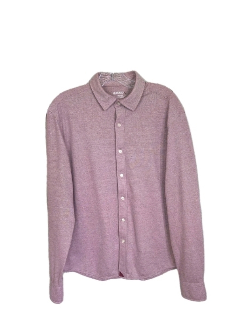 Untuckit Mens Pique Performance Polo Shirt Size Medium Berry Button Down